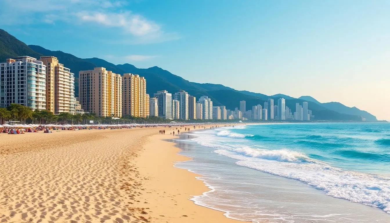 Filming in Busan with Haeundae Beach view