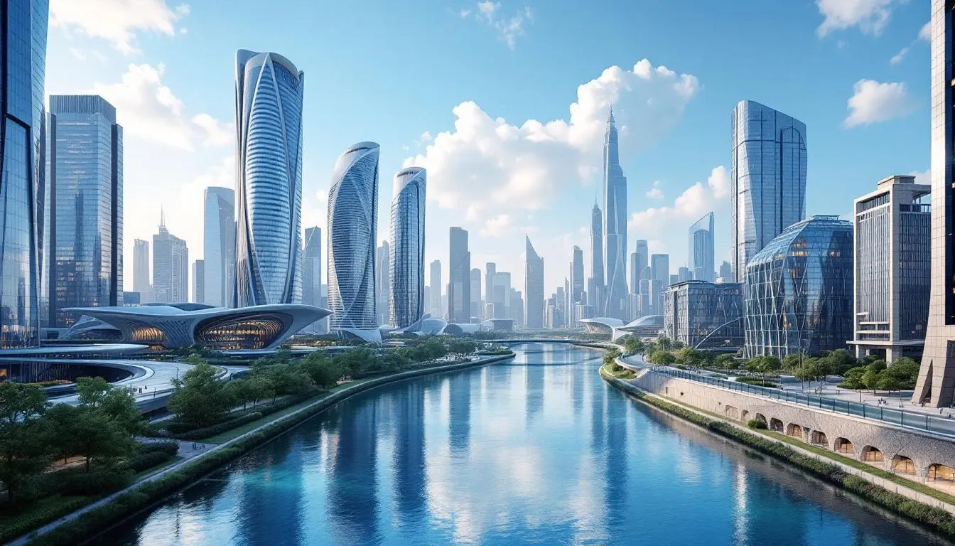 Filming in Incheon with Songdo skyline view